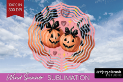 Retro Halloween Wind Spinner Sublimation PNG - Vintage Round Product Image 1
