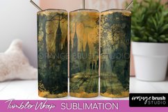 Vintage Halloween Tumbler Wrap, Spooky Halloween Sublimation Product Image 1