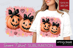 Retro Halloween Square Tshirt Background - Vintage PNG Product Image 1