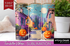 Retro Halloween Tumbler Wrap - Vintage Tumbler PNG Product Image 1