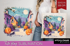 Retro Halloween Tote Bag - Vintage Tote Bag PNG Sublimation Product Image 1