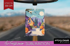 Retro Halloween Air Freshener PNG - Vintage PNG Sublimation Product Image 1