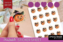 Retro Halloween Round Sticker - Vintage Printable Sticker Product Image 1