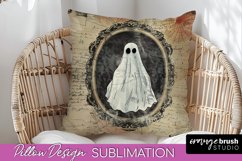 Vintage Halloween Pillow Sublimation, Spooky Pillow Cover Product Image 1