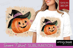 Retro Halloween Square Tshirt Background - Vintage PNG Product Image 1