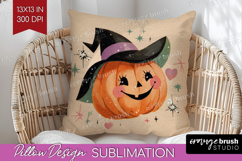 Retro Halloween Pillow Sublimation - Vintage Pillow Cover Product Image 1