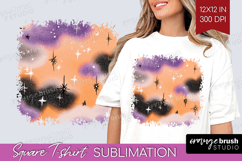 Retro Halloween Square Tshirt Background - Vintage PNG Product Image 1