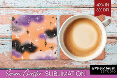 Retro Halloween Square Coaster - Vintage Coaster PNG Product Image 1