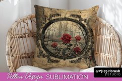Vintage Halloween Pillow Sublimation, Spooky Pillow Cover Product Image 1