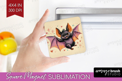 Retro Halloween Magnet Sublimation - Vintage Square Magnet Product Image 1