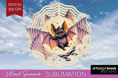 Retro Halloween Wind Spinner Sublimation PNG - Vintage Round Product Image 1
