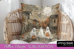 Vintage Halloween Pillow Sublimation, Spooky Pillow Cover Product Image 1