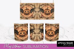 Vintage Halloween Mug Wrap - Spooky Mug Sublimation Product Image 1
