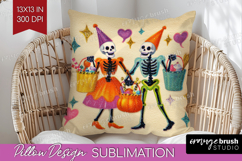 Retro Halloween Pillow Sublimation - Vintage Pillow Cover Product Image 1
