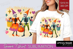 Retro Halloween Square Tshirt Background - Vintage PNG Product Image 1