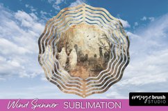 Vintage Halloween Wind Spinner Sublimation - Spooky PNG Product Image 1