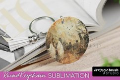 Vintage Halloween Keychain Sublimation, Spooky Keychain PNG Product Image 1