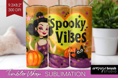 Retro Halloween Tumbler Wrap - Vintage Tumbler PNG Product Image 1
