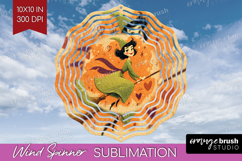 Retro Halloween Wind Spinner Sublimation PNG - Vintage Round Product Image 1