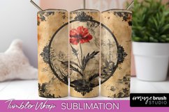Vintage Halloween Tumbler Wrap, Spooky Halloween Sublimation Product Image 1