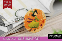 Retro Halloween Keychain PNG - Vintage Keychain Sublimation Product Image 1