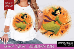 Retro Halloween Round Tshirt Background - Vintage PNG Product Image 1