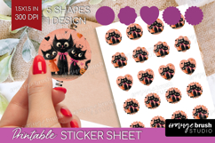 Retro Halloween Round Sticker - Vintage Printable Sticker Product Image 1