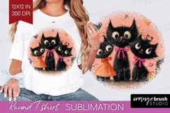 Retro Halloween Round Tshirt Background - Vintage PNG Product Image 1