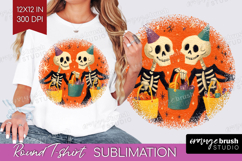 Retro Halloween Round Tshirt Background - Vintage PNG Product Image 1