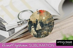Vintage Halloween Keychain Sublimation, Spooky Keychain PNG Product Image 1