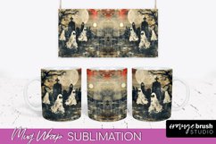 Vintage Halloween Mug Wrap - Spooky Mug Sublimation Product Image 1