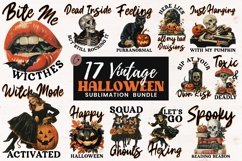 Vintage Halloween PNG Sublimation Bundle Product Image 1