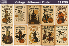 Halloween Clipart Bundle | Vintage Halloween Sublimation Product Image 3