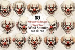 Vintage Halloween Clown Face Wind Spinner,Halloween Wind Spinner,Halloween Decorations,Scary Halloween Clown,Creepy Clown Wind Spinner,Joker Face Clown Illustration,Wind Spinner Template,Clown Face Wind Spinner,Halloween Outdoor Decor, Wind Spinner Design