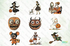 Vintage Halloween DieCuts Clipart Bundle Product Image 8