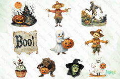 Vintage Halloween DieCuts Clipart Bundle Product Image 9
