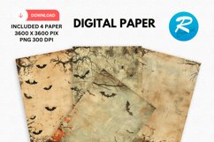Vintage Halloween Digital Paper, Halloween Background Product Image 1