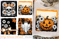 Vintage Halloween PNG Bundle, Vintage Halloween Distressed Product Image 1