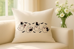 Vintage Halloween Ghost with Black Cats PNG Product Image 5