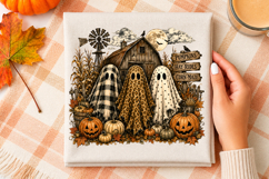 Vintage Halloween Ghosts Trio PNG,Halloween Sublimation PNG Product Image 3