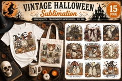 Vintage Halloween PNG Sublimation, Spooky Vintage Halloween Product Image 1