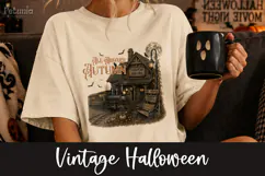 Trendy vintage Halloween png designs being used as trendy spooky season shirt prints
