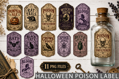 Vintage Halloween Poison Bottle Labels PNG, Product Image 1
