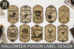 Vintage Halloween Poison Bottle Labels PNG Product Image 1