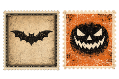 Vintage Halloween Postage Stamp Clipart Bundle Product Image 2