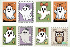 Vintage Halloween Postage Stamp Clipart Product Image 6