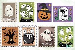 Vintage Halloween Postage Stamp Clipart Product Image 5