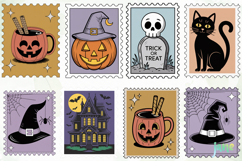 Vintage Halloween Postage Stamp Clipart Product Image 4
