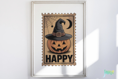 Vintage Halloween Postage Stamp Clipart Product Image 3