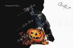Vintage Halloween Ravens Clipart | Halloween PNG Product Image 2